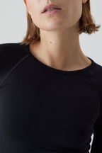 Camisetas Cropped Raglan Longsleeve - Ivory - Mujer