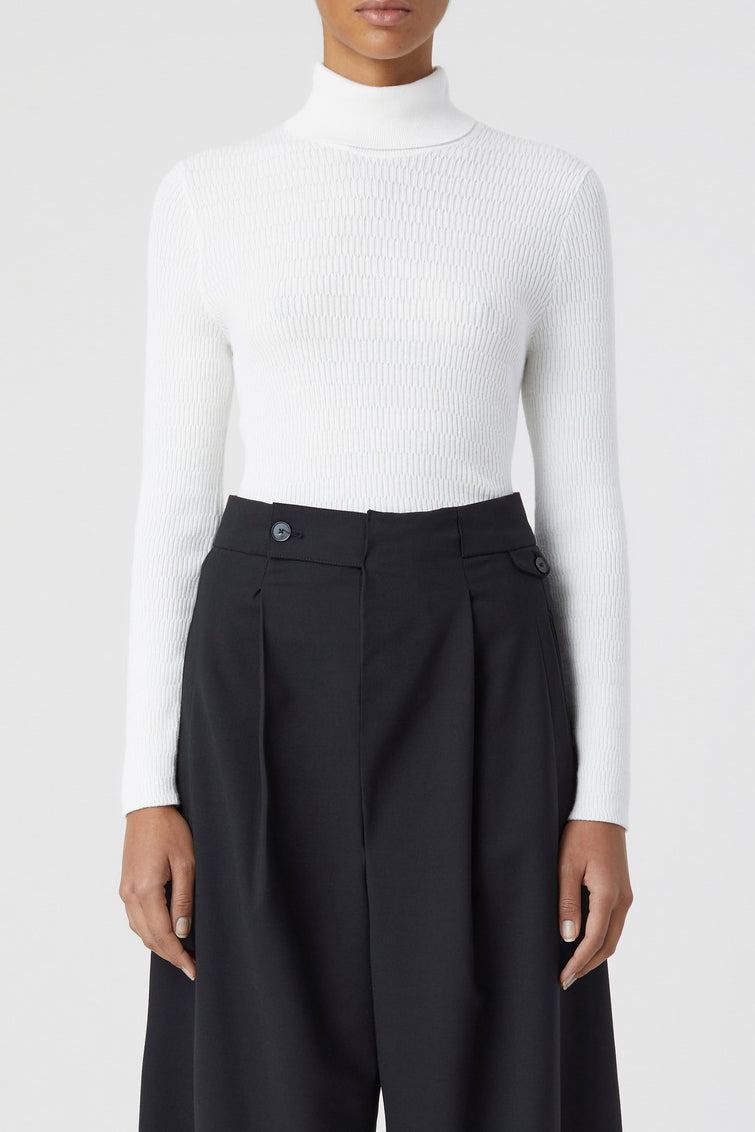 Turtle Neck Long Sleeve - Ivory - Femme
