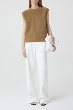 Crew Neck Vest - Nutmeg - Mujer