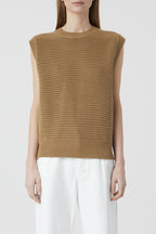 Crew Neck Vest - Nutmeg - Mujer