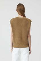 Crew Neck Vest - Nutmeg - Mujer