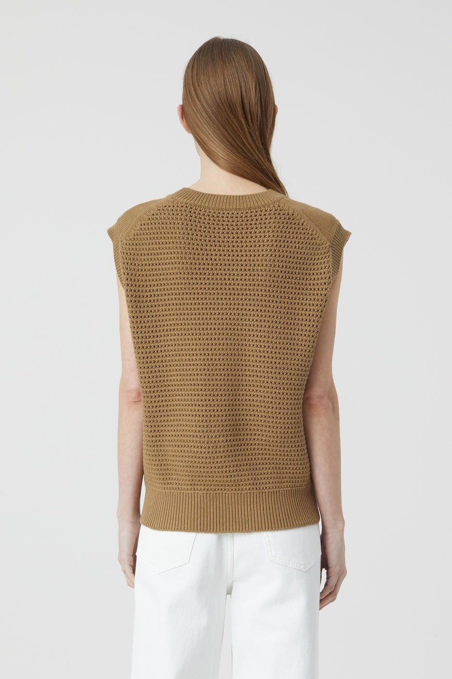 Crew Neck Vest - Nutmeg - Mujer