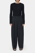 Crew Neck Long Sleeve - Black - Femme