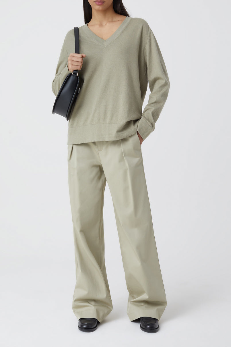 Vneck Long Sleeve - Grey Marble - Femme