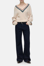 Deep V-Neck - Albicocca - Mujer