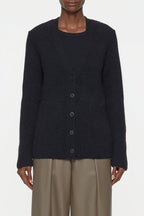 V Cardigan Long Sleeve - Black - Femme