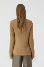 V Cardigan Long Sleeve - Dried Tabaco - Mujer