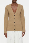 V Cardigan Long Sleeve - Dried Tabaco - Mujer
