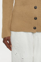 V Cardigan Long Sleeve - Dried Tabaco - Mujer