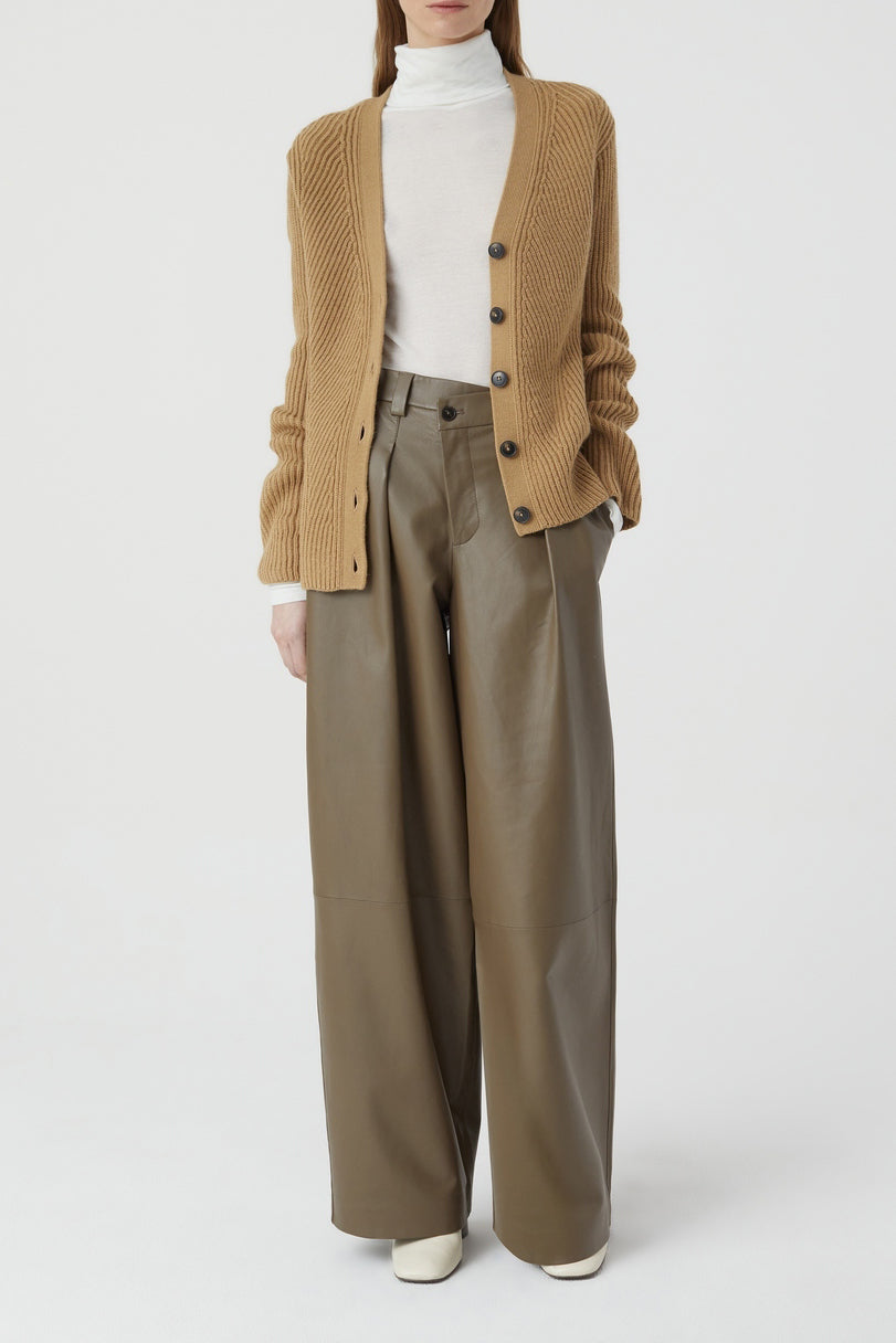 V Cardigan Long Sleeve - Dried Tabaco - Mujer