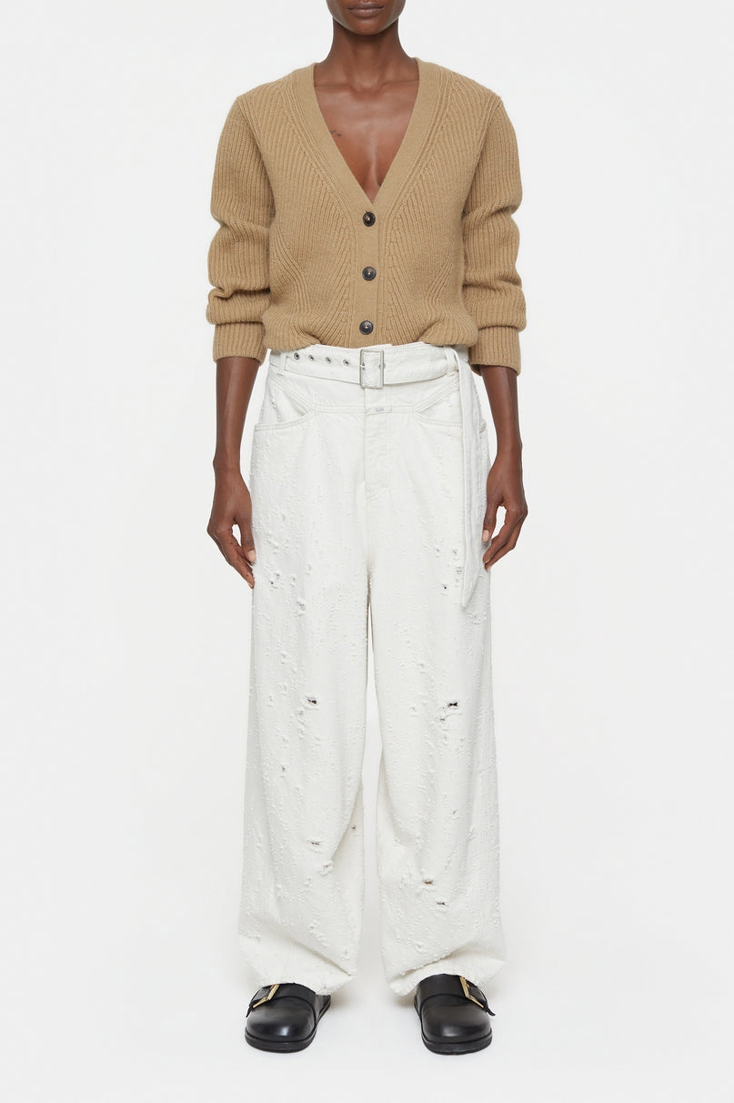 V Cardigan Long Sleeve - Dried Tabaco - Mujer