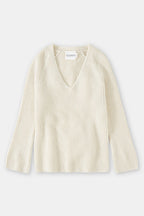 V Neck Long Sleeve - Ivory - Femme