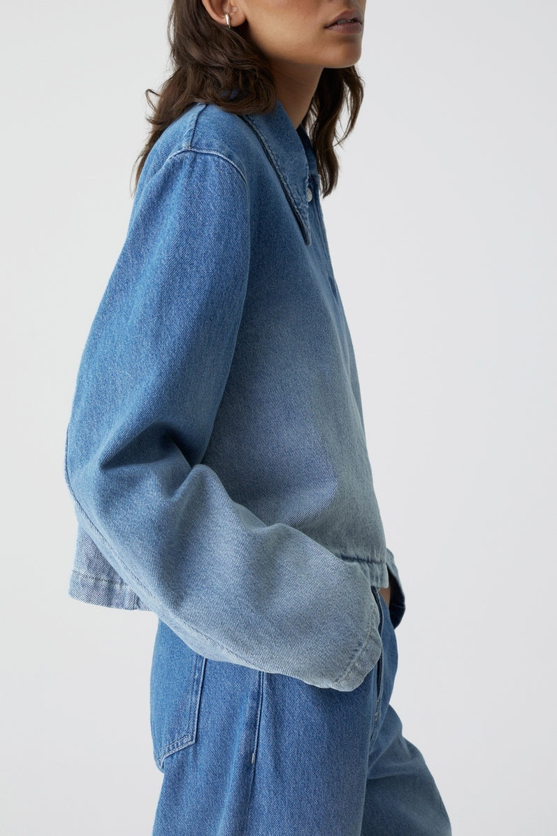Chaqueta Corta - Mid Blue - Mujer