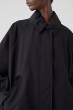 Raglan Sleeve Trench - Black - Femme