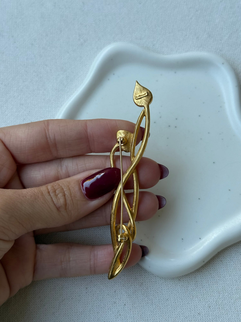 Broche Monet Vintage - Follaje Dorado