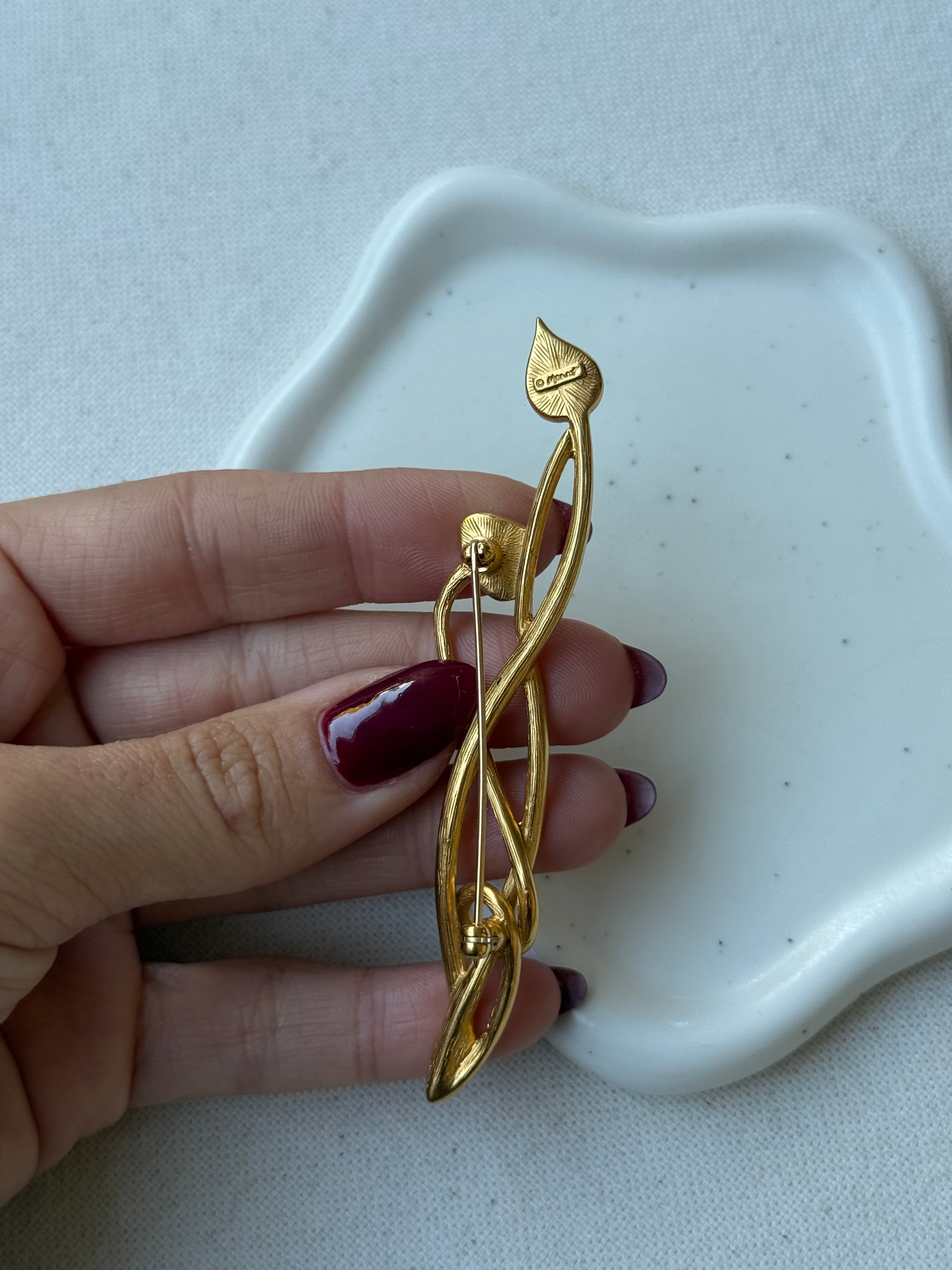 Broche Monet Vintage - Follaje Dorado