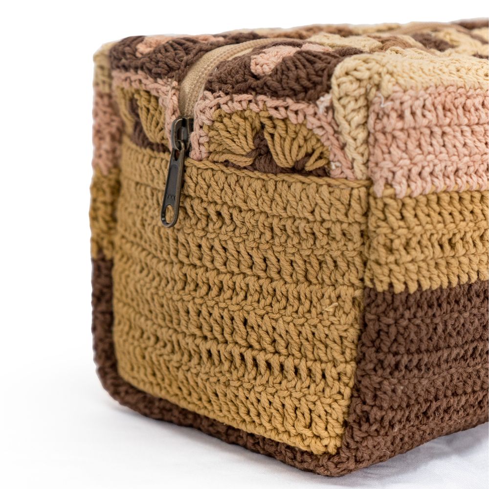 Neceser grande de ganchillo hecho a mano - Multicolor
