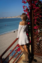 Katrine Bardot Dress - White