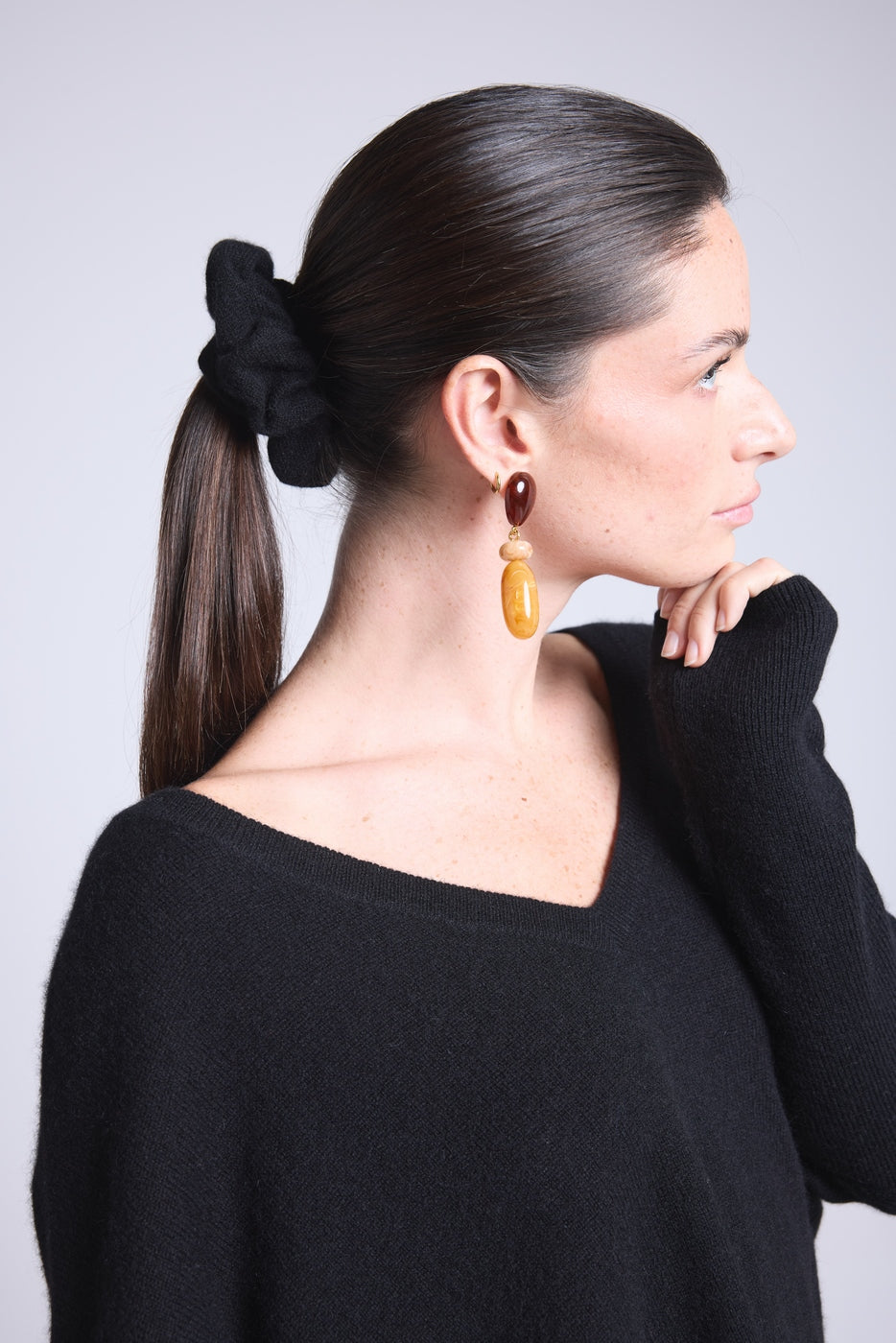 Scrunchie para el cabello Cachou - Negro - Mujer
