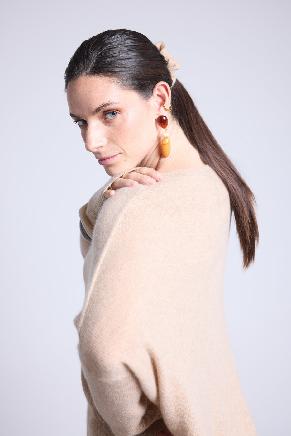Scrunchie para el cabello Cachou - Beige crema - Mujer