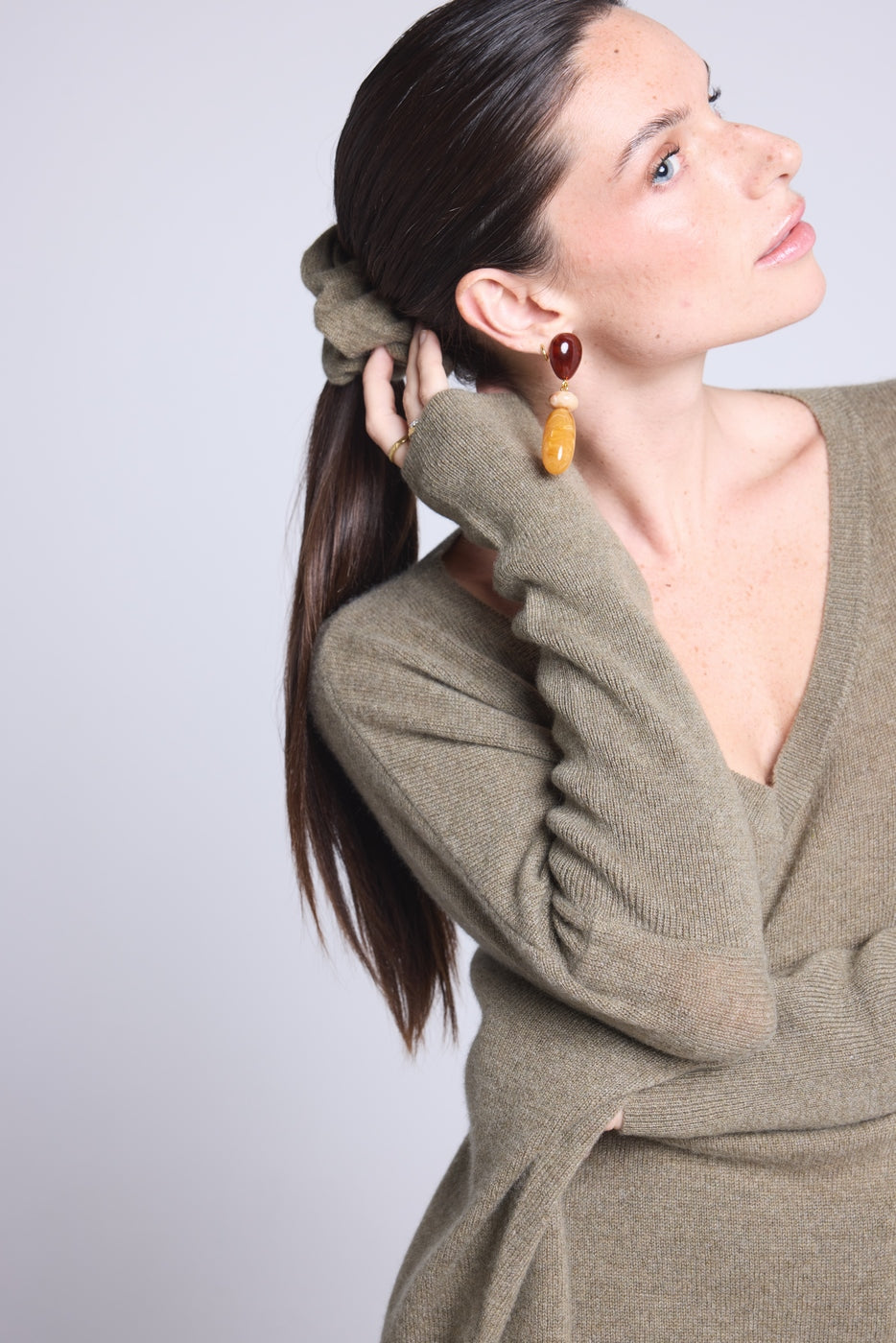 Scrunchie para el pelo Cachou - Verde caqui - Mujer