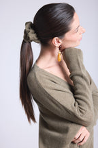 Scrunchie para el pelo Cachou - Verde caqui - Mujer