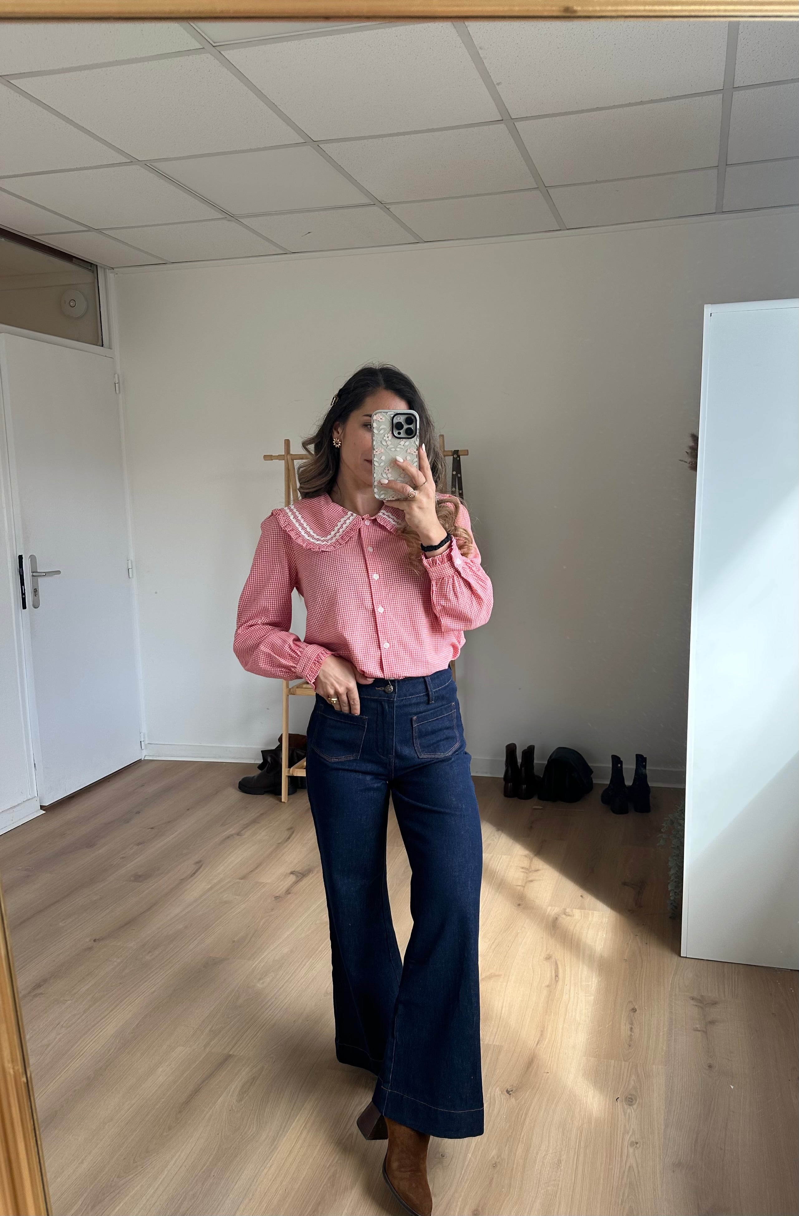 Anaëlle Claudine Collar Vichy Blouse