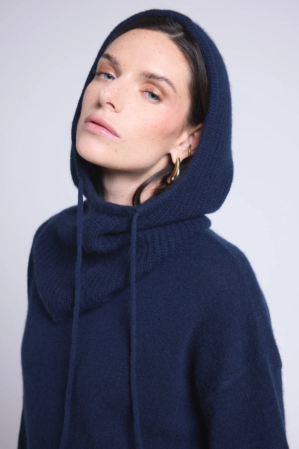 Cagoule Unisexe Cagoule - Bleu Marine - Mixte - 100% Cachemire