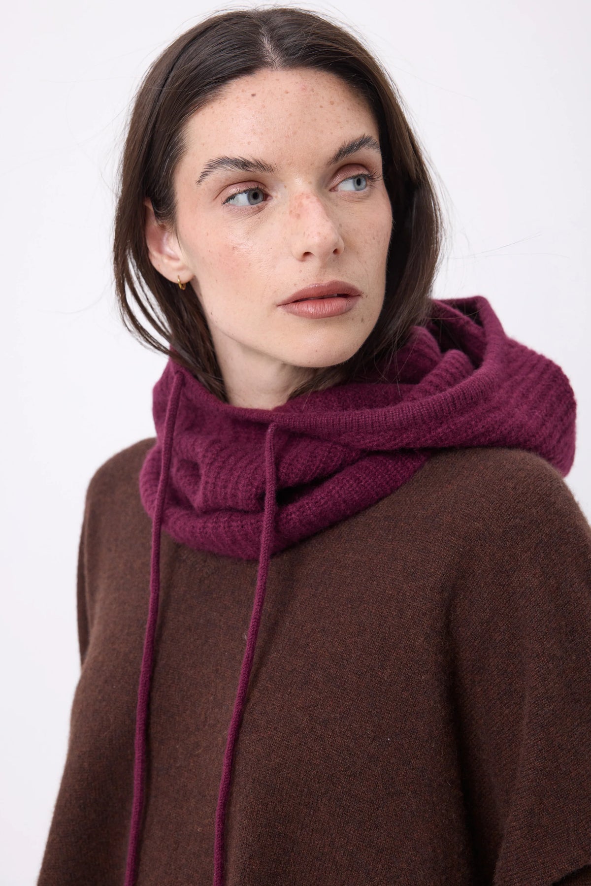Balaklava - Vinröd - Unisex - 100 % Kaschmir