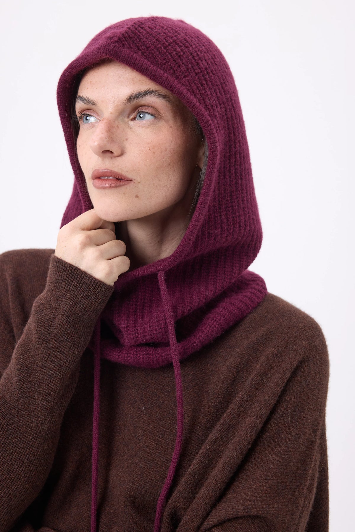 Balaklava - Vinröd - Unisex - 100 % Kaschmir
