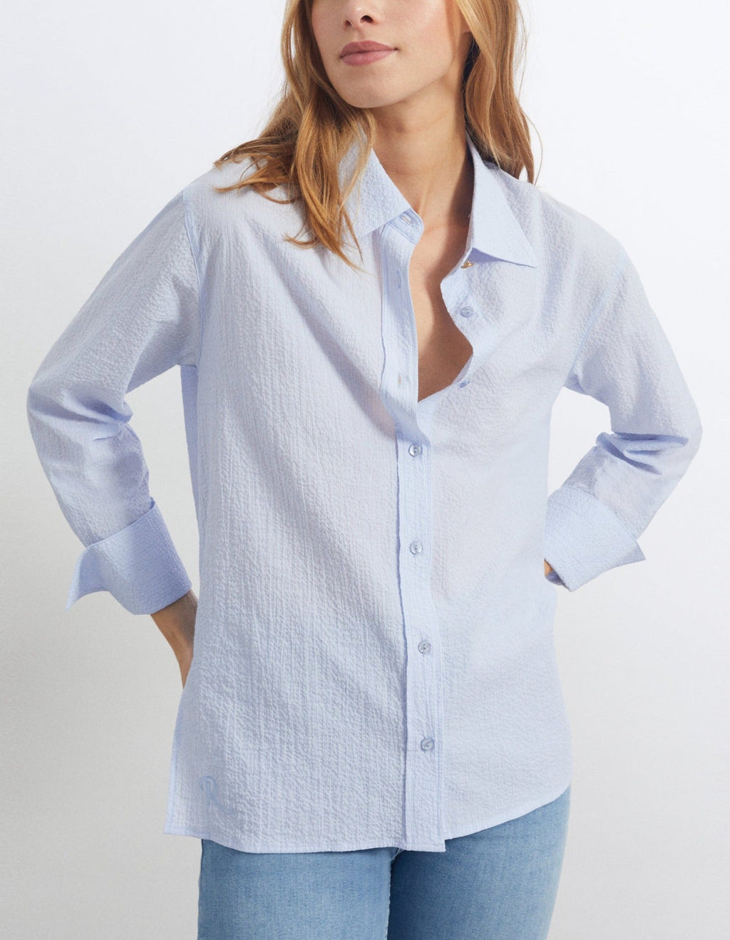 Reiko - Chemise Caissy Fancy - Light Blue Stripes - Femme