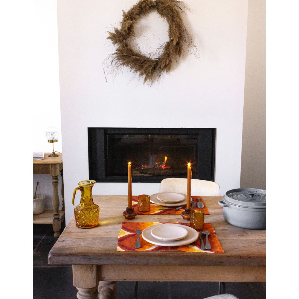 Lot De 2 Sets De Table En Lin Et Coton 35X50Cm