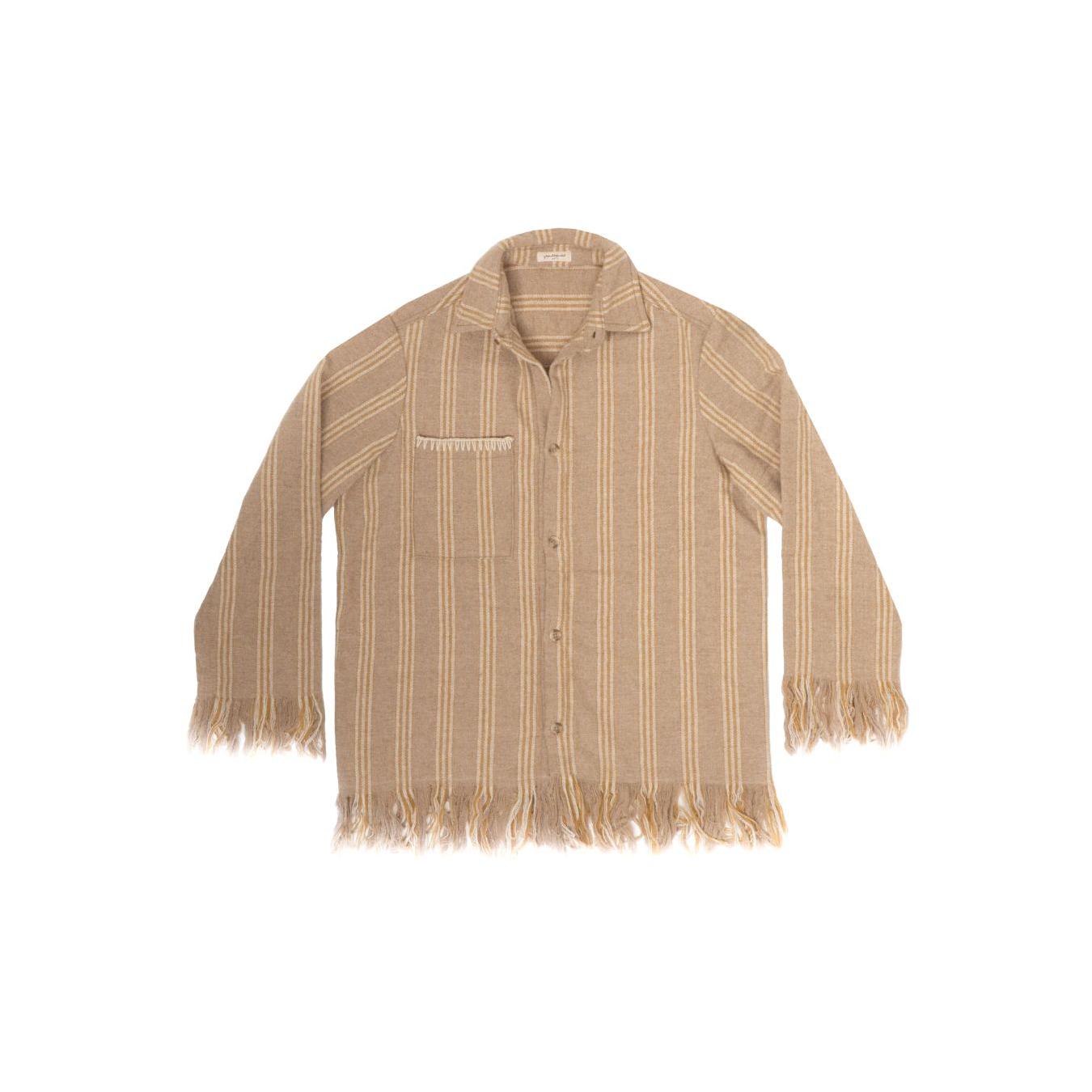 Fringed Wool Overshirt - Calamity - Chamois