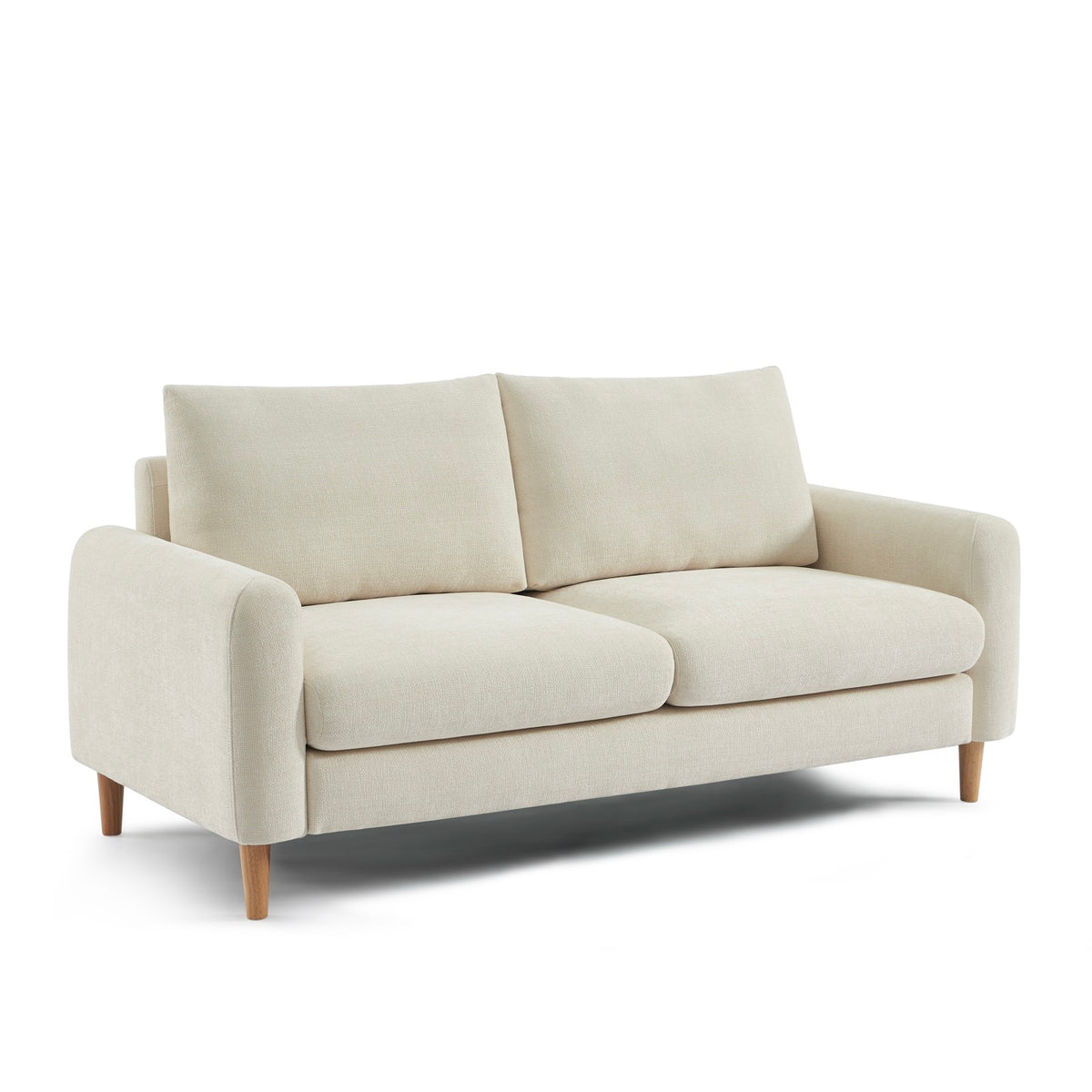 Caliba – Sofa prosta nierozkładana 3-osobowa – Tkanina szenilowa beżowa