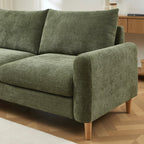 Caliba - Fast Lige Sofa 3-Personers - Grønt Chenillestof