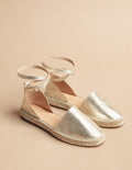 Espadrilles Plates Calvi - Cuir Doré - Femme