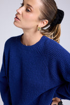 Candice Bouclé Cashmere Crew-Neck Jumper - Navy Blue