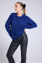 Candice Bouclé Cashmere Crew-Neck Jumper - Navy Blue