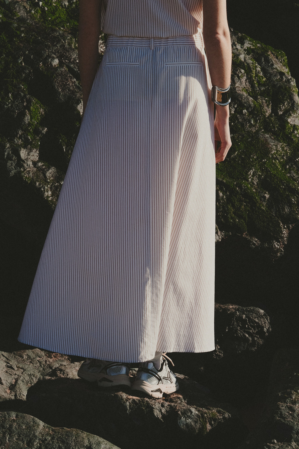 Skirt - Candice - Ecru Curry Stripe
