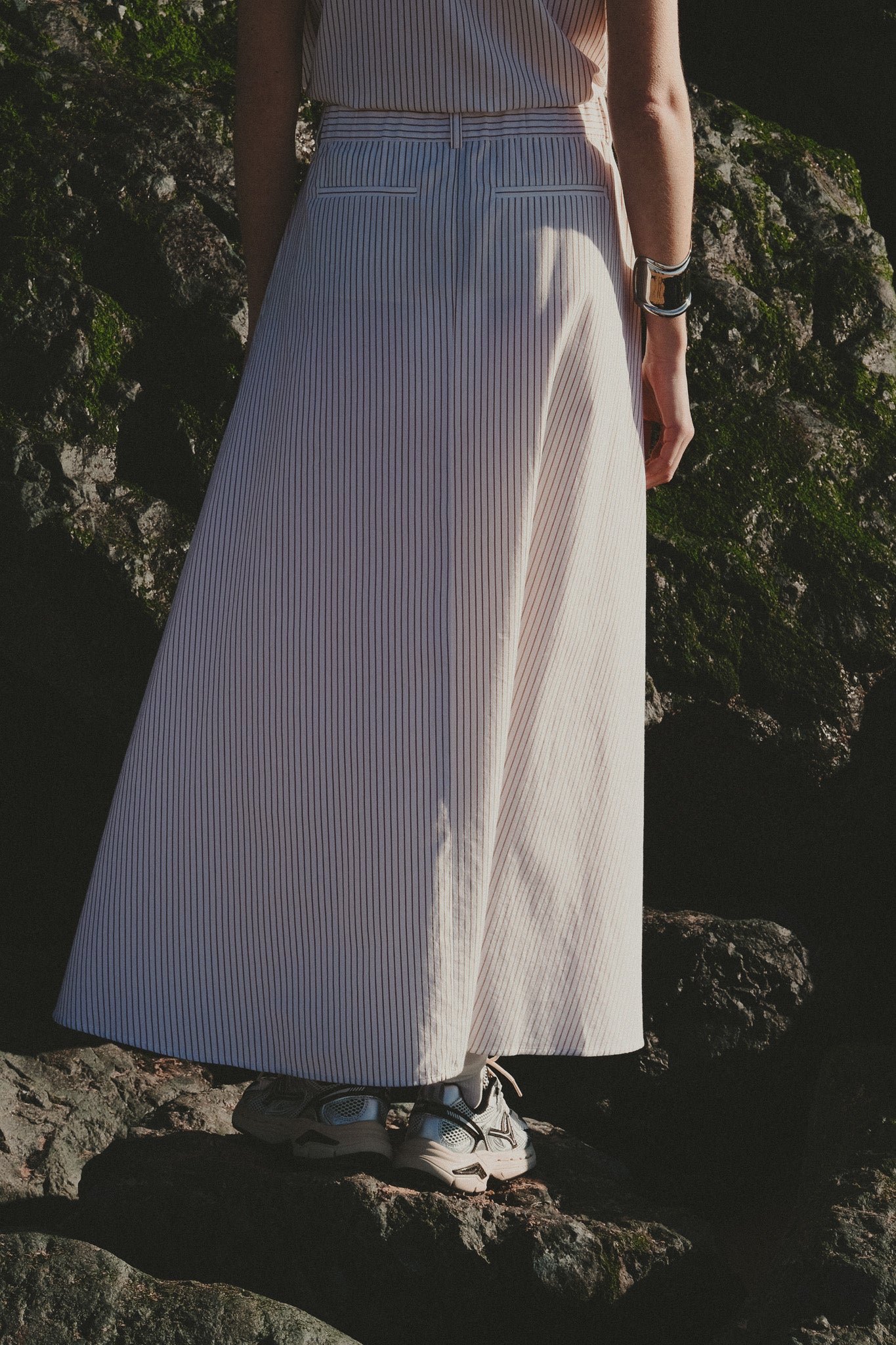 Skirt - Candice - Ecru Curry Stripe