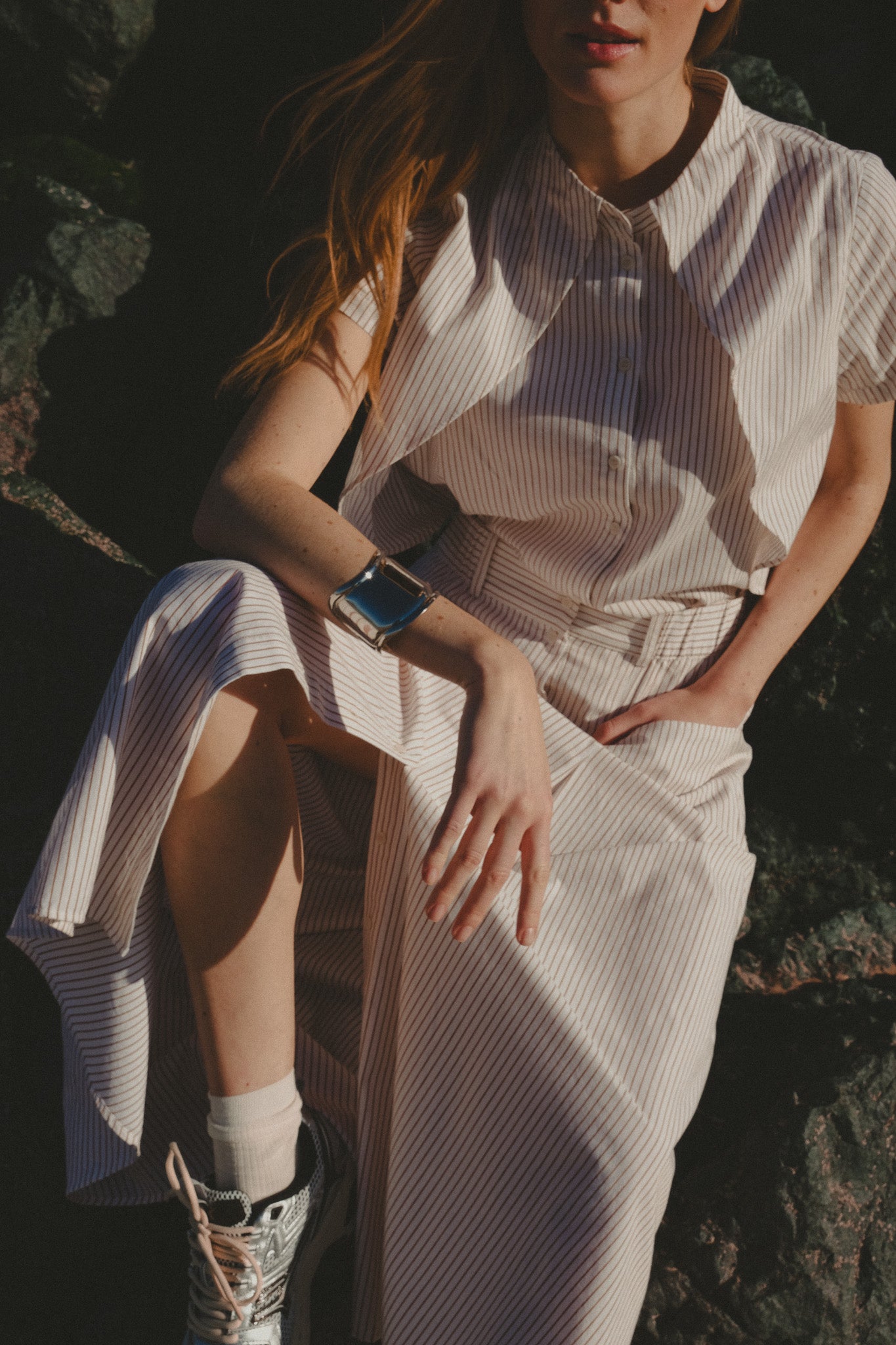 Skirt - Candice - Ecru Curry Stripe