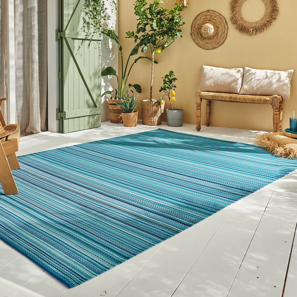 Capri - Alfombra de exterior - Polipropileno - Azul