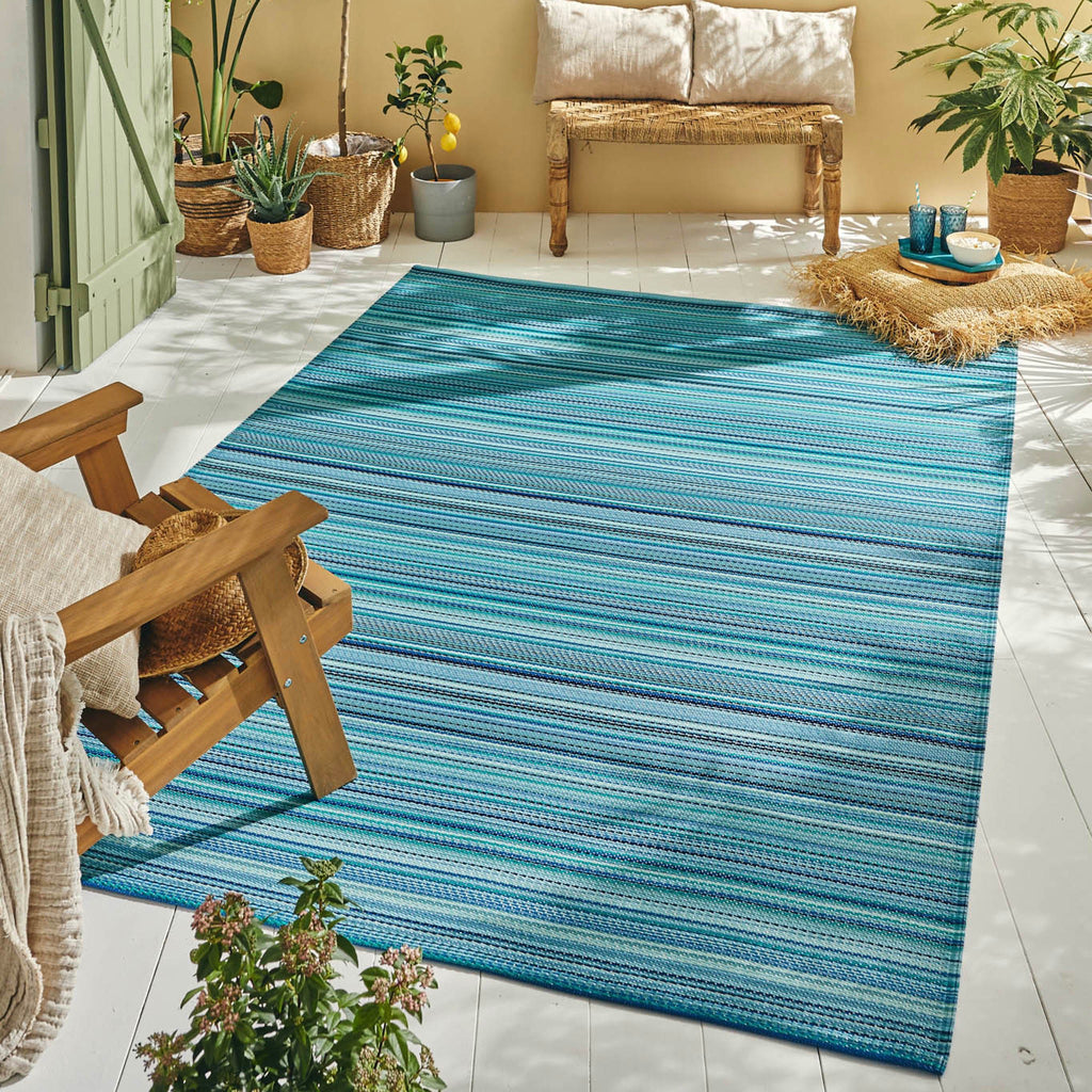 Capri - Alfombra de exterior - Polipropileno - Azul