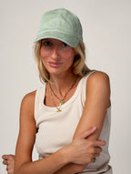 Cappellino Velluto a Coste Verde Pastello