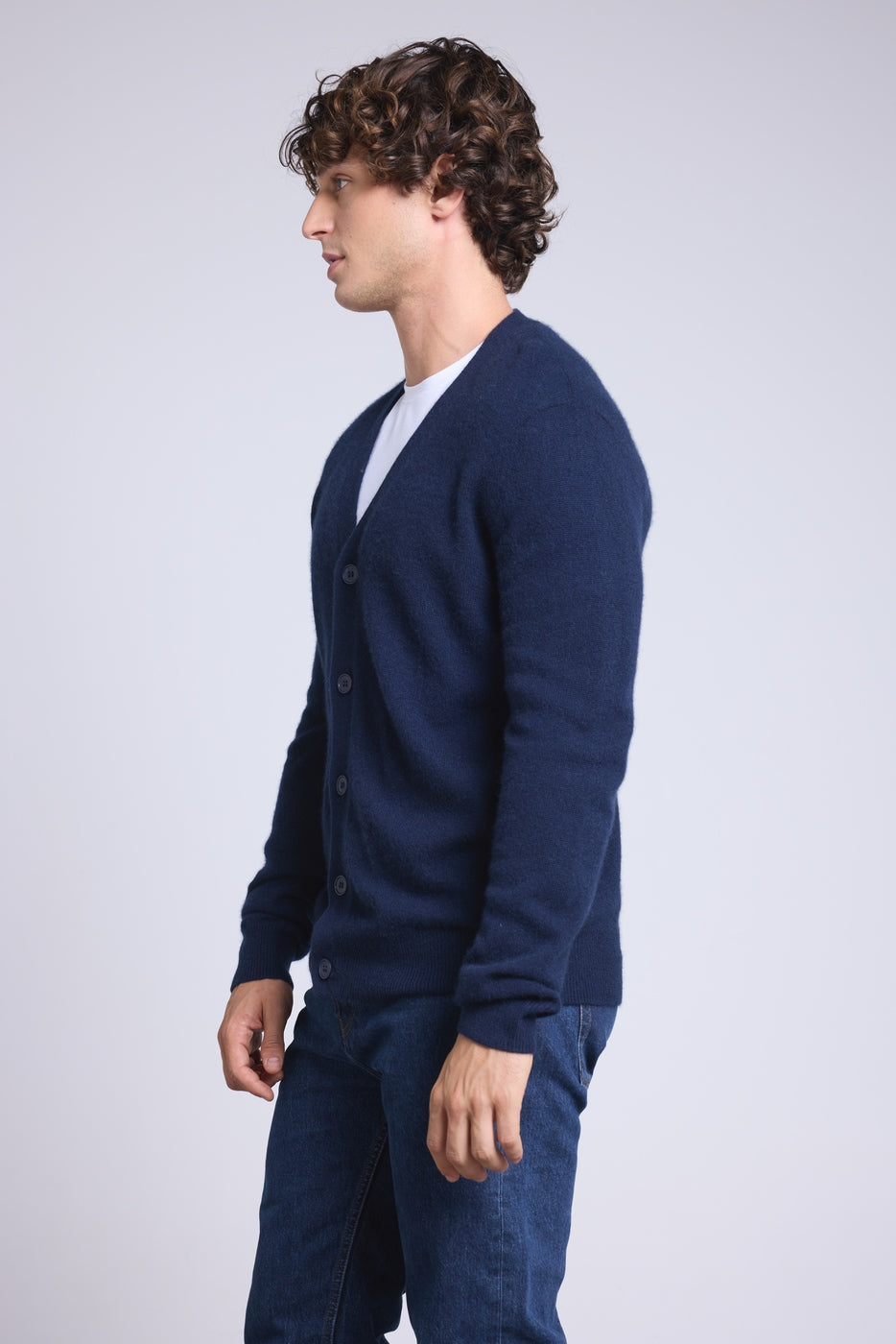 Cárdigan de cuello en V Carl - Azul marino - Hombre