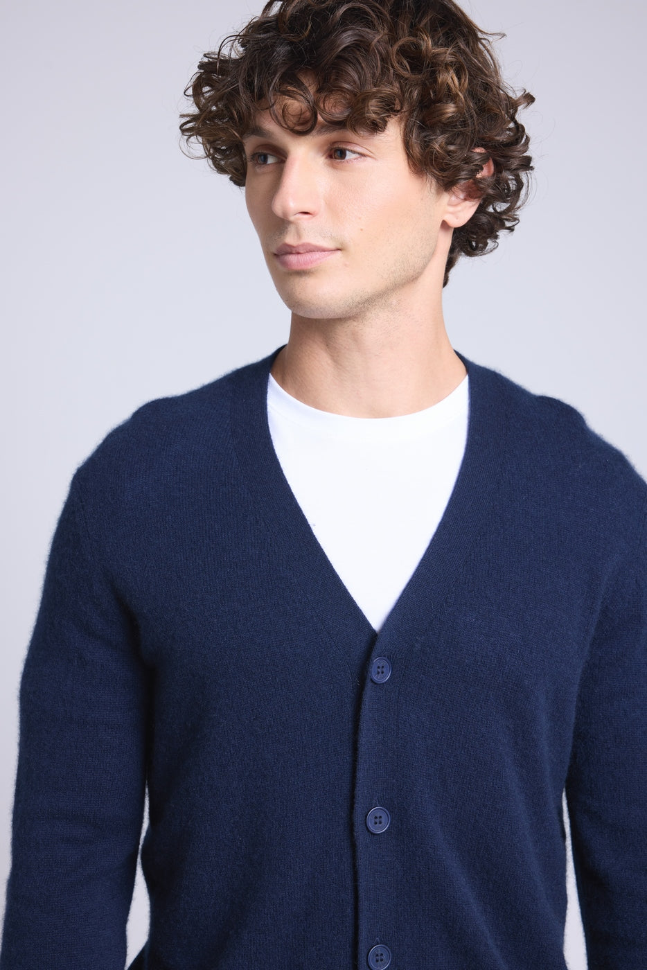Cárdigan de cuello en V Carl - Azul marino - Hombre