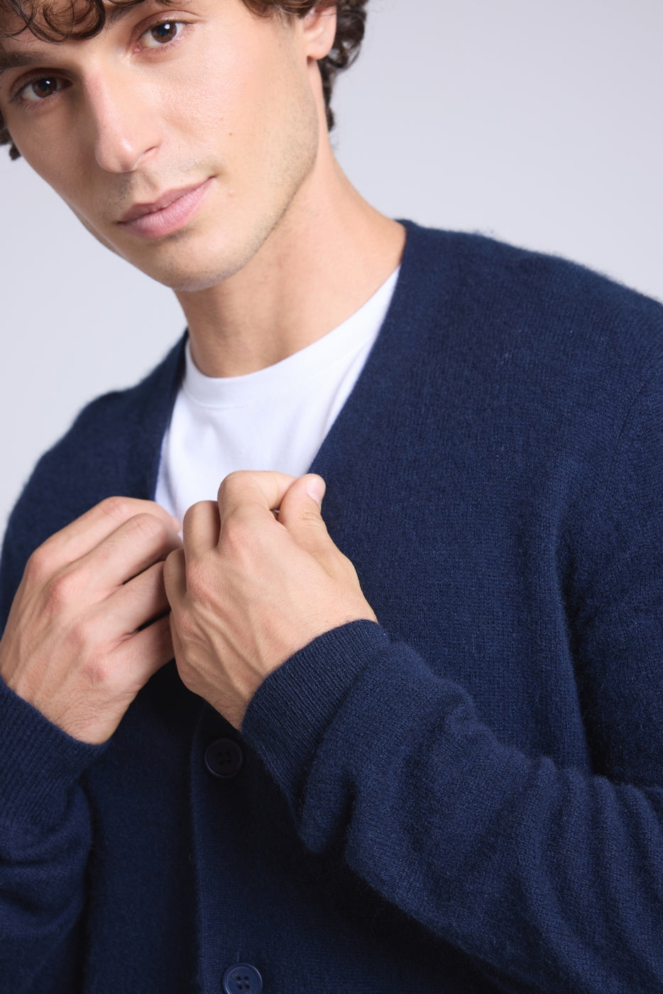 Cárdigan de cuello en V Carl - Azul marino - Hombre