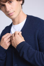 Cárdigan de cuello en V Carl - Azul marino - Hombre