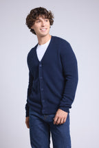 Cárdigan de cuello en V Carl - Azul marino - Hombre