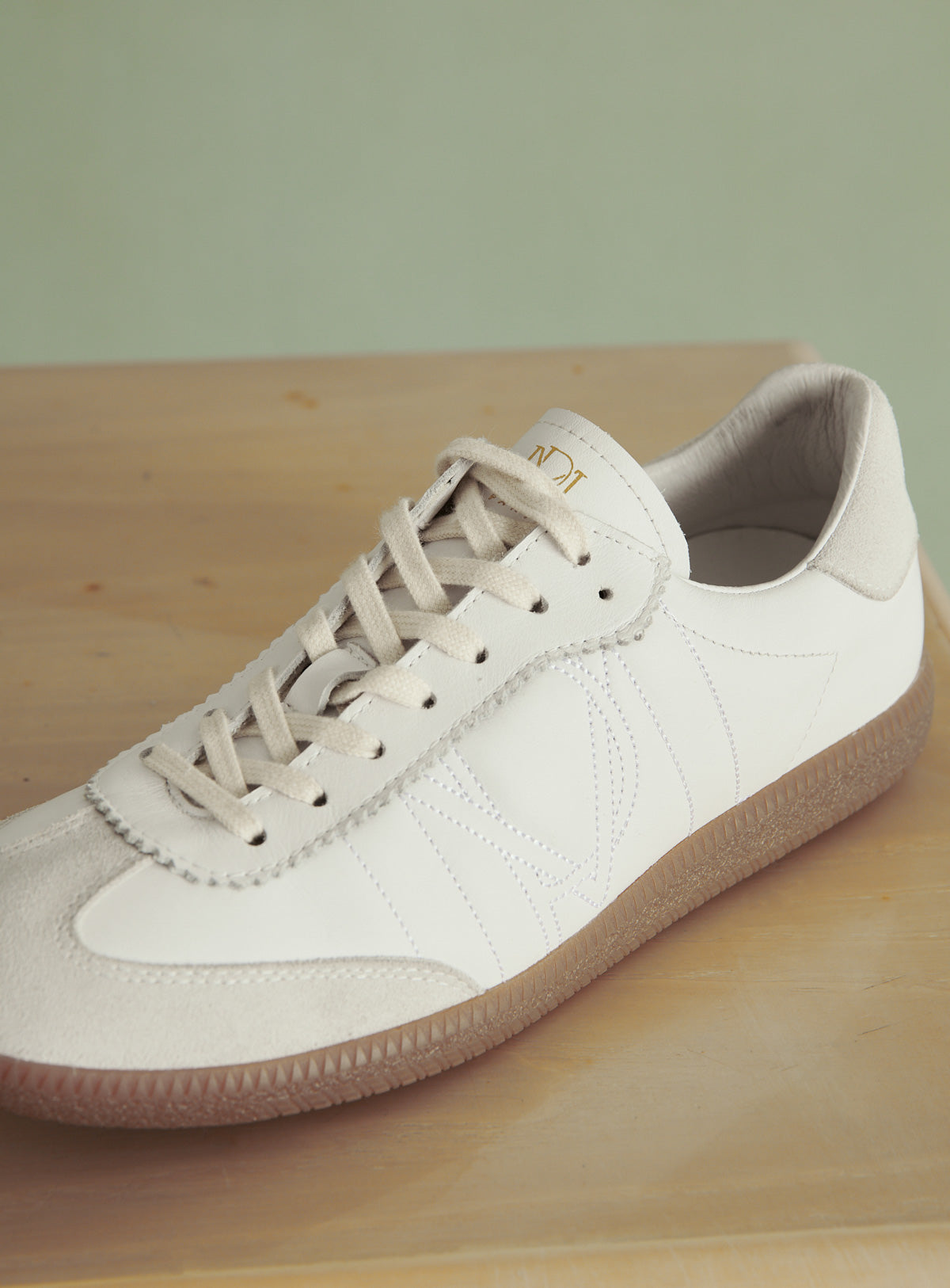 BASKET CUIR BLANC CARMEN PETITE MENDIGOTE